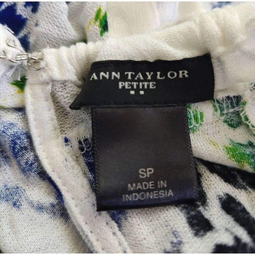 Ann Taylor  Knit Top Halter Printed White Multicolor - Picture 7 of 8